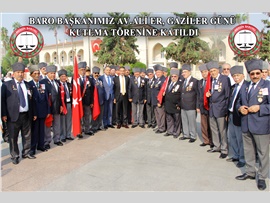 BARO BAŞKANIMIZ AV.ALİ ER,CUMHURİYET MEYDANINDA GAZİLER GÜNÜ DOLAYISIYLA YAPILAN TÖRENE KATILDI.