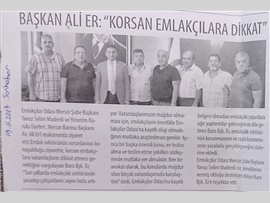 BASINDA BAROMUZ (Baro Başkanımız Av. Ali Er, Vatandaşları Korsan Emlakçılara Karşı Uyardı) 14.10.2017