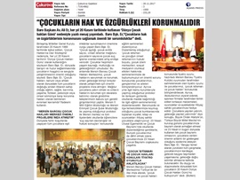 BASINDA BAROMUZ (Baro Başkanımız Av. Ali Er'in 20 Kasım Dünya Çocuk Hakları Günü Mesajı)
