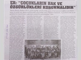 BASINDA BAROMUZ (Baro Başkanımız Av. Ali Er'in 20 Kasım Dünya Çocuk Hakları Günü Mesajı)