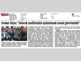 BASINDA BAROMUZ (Av. Güray Göçer: "Gelecek Nesilleri Aydınlatmak Kutsal Görevimizdir")