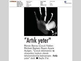 BASINDA MERSİN BAROSU (Av. Ruşen Ayşen Ayılgan: Artık Yeter ! ")