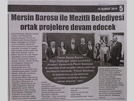 BASINDA BAROMUZ (Mersin Barosu ile Mezitli Belediyesi Ortak Projelere Devam Ediyor)