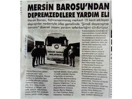 Mersin Barosu'ndan depremzedelere yardım eli