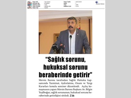 BASINDA BAROMUZ (Sağlık Hukuku Semineri)