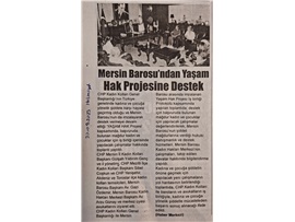 Mersin Barosu'ndan Yaşam Hak Projesi'ne destek