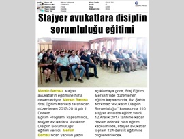 BASINDA BAROMUZ (Stajyer Avukatlara "2017-2018 1. Dönem Eğitim Programı") 21.10.2017