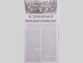 BASINDA BAROMUZ (Baro Başkanımız Av. Ali Er'in 20 Kasım Dünya Çocuk Hakları Günü Mesajı)