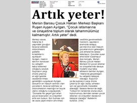 BASINDA MERSİN BAROSU (Av. Ruşen Ayşen Ayılgan: Artık Yeter ! ")