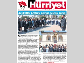 BASINDA BAROMUZ (Mersin Barosu Atatürk Anıtı'na Çelenk Sundu)