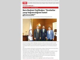 BASINDA BAROMUZ (Adana ve Gaziantep Baro Başkanlarından Baro Başkanımız Bilgin Yeşilboğaz'a Ziyaret)