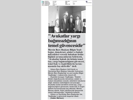 BASINDA BAROMUZ (Adana ve Gaziantep Baro Başkanlarından Baro Başkanımız Bilgin Yeşilboğaz'a Ziyaret)