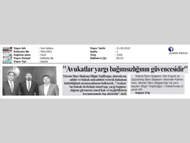 BASINDA BAROMUZ (Adana ve Gaziantep Baro Başkanlarından Baro Başkanımız Bilgin Yeşilboğaz'a Ziyaret)