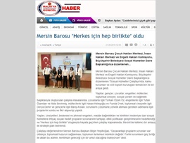 BASINDA BAROMUZ (Mersin Barosu Herkes İçin Hep Birlikte Oldu)
