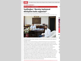 BASINDA BAROMUZ (Yeşilboğaz: "Barolar Toplumsal Dönüşüme Katkı Sunmalı)