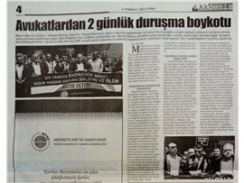 Mersin Barosu Boykotta