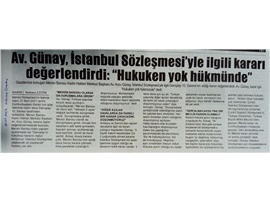 Baromuzdan, Danıştay'ın İstanbul Sözleşmsi kararına tepki