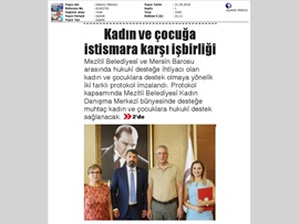 BASINDA BAROMUZ (Mersin Barosu ve Mezitli Belediyesi, Kadınlar ve Çocuklar İçin El Ele Verdi)