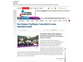 BASINDA BAROMUZ (Başkanımız Yeşilboğaz, Feray Şahin anma etkinliğine katıldı)