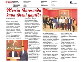Mersin Barosunda kupa töreni yapıldı