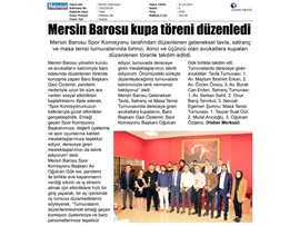Mersin Barosunda kupa töreni yapıldı