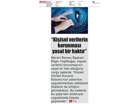 Mersin Barosu Kişisel Verileri Koruma Kanunu Semineri düzenledi