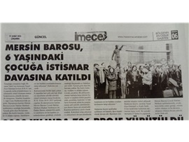 Mersin Barosu, 6 yaşındaki çocuğa istismar davasına katıldı