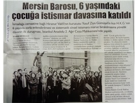 Mersin Barosu, 6 yaşındaki çocuğa istismar davasına katıldı