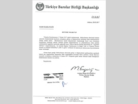 Türkiye Barolar Birliği Başkanlığından