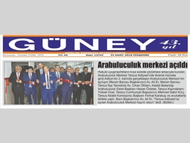 BASINDA BAROMUZ (Baro Başkanımız, Tarsus Adliyesi'nde Arabuluculuk Merkezi'nin Açılışını Yaptı)