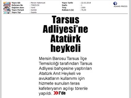 BASINDA BAROMUZ (Mersin Barosu Tarsus Adliyesi'nde  Atatürk Büstü ve Kafeterya Açtı)