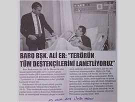 BASINDA BAROMUZ (Başkanımızın Mersin'de Yaşanan Terör Saldırısına Tepkisi) 19.10.2017