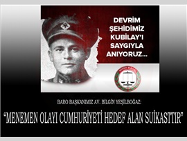 YEŞİLBOĞAZ: " “MENEMEN OLAYI, CUMHURİYETİ HEDEF ALAN SUİKASTTIR”
