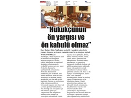 Yeşilboğaz: "Hukukçunun ön yargısı ve ön kabulü olmaz"