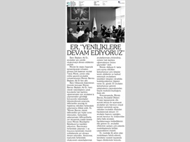 BASINDA BAROMUZ (Baro Bşk. Er: "Yenilik Üretmeye Devam Ediyoruz")