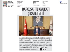 BASINDA BAROMUZ (Mersin Barosu'ndan Sahte Avukat İçin Suç Duyurusu)