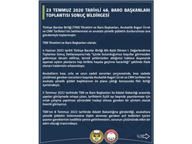 46. BARO BAŞKANLARI TOPLANTISI SONUÇ BİLDİRGESİ