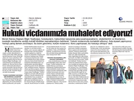 BASINDA BAROMUZ (Yeşilboğaz: "Avukatların Mücadeleleri Yasalarla Engellenmeye Çalışılıyor")