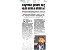 BASINDA BAROMUZ (Yeşilboğaz, "Hayvana şiddet suç kapsamına alınmalı)