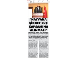 BASINDA BAROMUZ (Yeşilboğaz, "Hayvana şiddet suç kapsamına alınmalı)