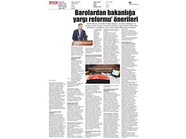 Baro başkanları "yargı reformu" önerilerini Adalet Bakanlığı'na gönderdi