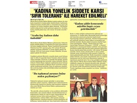Kadına yönelik şiddete sıfır tolerans çağrısı