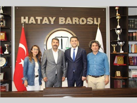 BARO BAŞKANIMIZ VE YÖNETİM KURULUMUZDAN, HATAY BAROSU BAŞKANI’NA ZİYARET