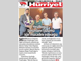 BASINDA BAROMUZ (Mersin Tabip Odası'ndan Baro Başkanımız Bilgin Yeşilboğaz'a Ziyaret)