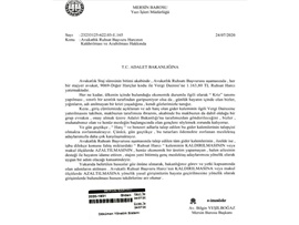 AVUKATLIK RUHSAT BAŞVURU HARCININ KALDIRILMASI İÇİN ADALET BAKANLIĞINA BAŞVURU