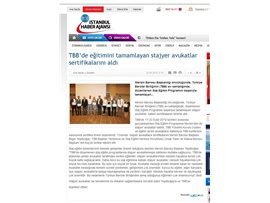 BASINDA BAROMUZ (TBB'de Eğitimini Tamamlayan Stj. Avukatlar Sertifikalarını Aldı)