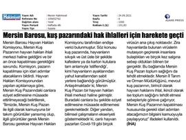 Mersin Barosu kuş pazarı için harekete geçti
