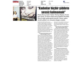 BASINDA BAROMUZ (Kadına Şiddete Karşı Uluslararası Mücadele Günü mesajı)