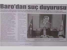 BASINDA BAROMUZ (Mersin Barosu Başkanlığı'nca ‘yasa dışı hukuki danışmanlık’ yapan şirket yetkililerine karşı suç duyurusunda bulunuldu.)