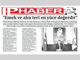 BASINDA BAROMUZ (Baro Bşk. Yrd. Av. Gazi Özdemir'den 1 Mayıs İşçi Bayramı Mesajı)